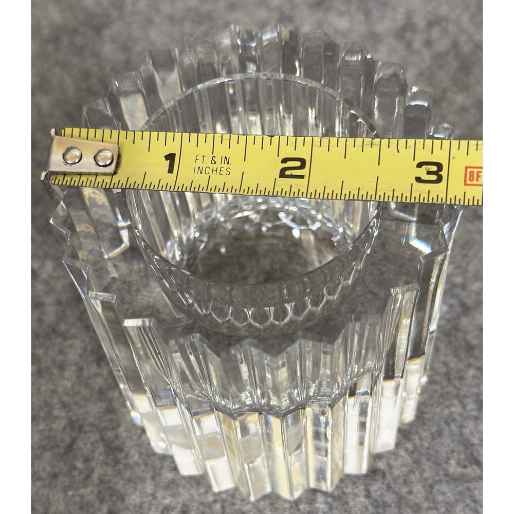 Rosenthal Studio Line Crystal Candle Holder Ribbed Pattern Clear - Picture 6 of 7